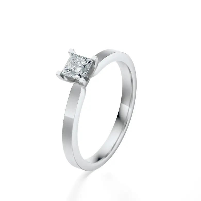 Pierścionek z białego złota z diamentem AJPZ_117